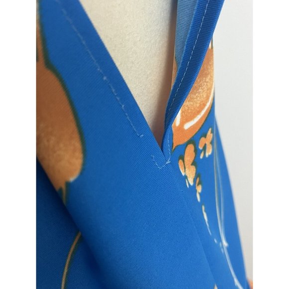 Nani of Hawaii Women's 11 Hawaiian Maxi Dress Blue Brown Floral Muumuu Shift - Picture 6 of 12